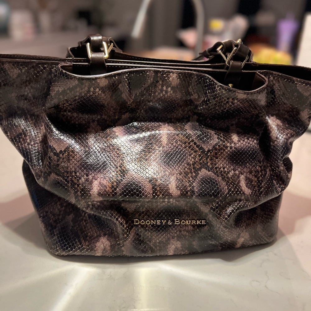 Dooney & Bourke City Python Embossed Snakeskin Leather Handbag - Picture 5 of 14
